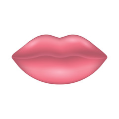 Female pink lips, vector illustration.