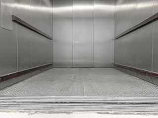 inside empty elevator lift equipment