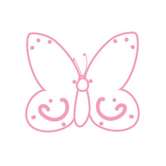 cute butterfly insect line style icon vector design