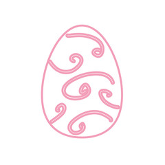 Happy easter egg line style icon vector design