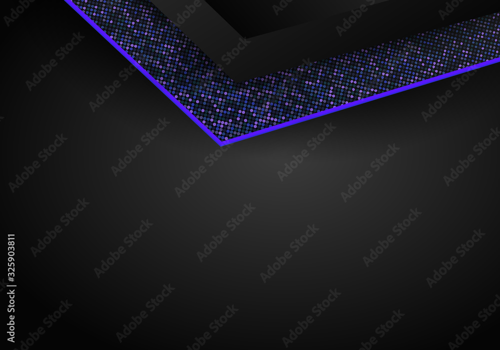 Aufkleber luxury dark blue overlap dimension background on metal pattern. colorful halftone texture with shiny