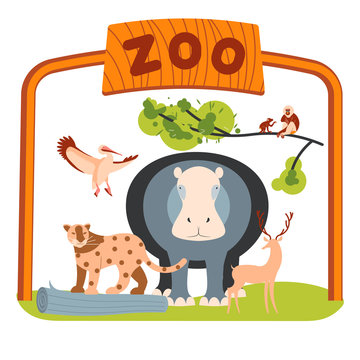 Zoo entrance banner template
