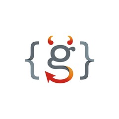 Letter g - devil code logo