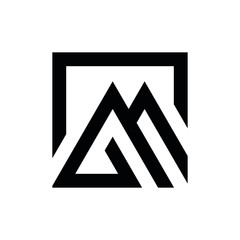 AM A M initial letter logo design