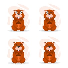 CUTE SQUIRREL MASCOT CARTOON VECTOR