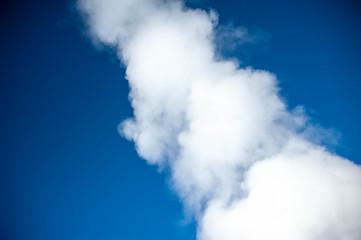 steam rising from geyser