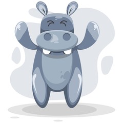 CUTE HIPPO MASCOT CARTOON VECTOR