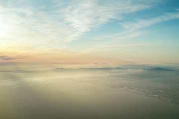 Naklejka na ściany i meble cloudscape from air travel