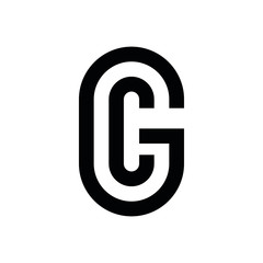 GC G C initial letter logo design icone