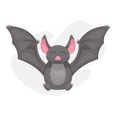 CUTE BAT MASCOT CARTOON VECTOR