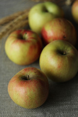 apples on a linen napkin