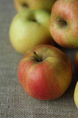 apples on a linen napkin