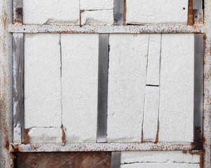 wall with foam insulation. white