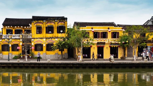 Time lapse shot, view of Hoi An ancient town, Vietnam