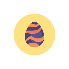 easter egg painted with waves stripes block style