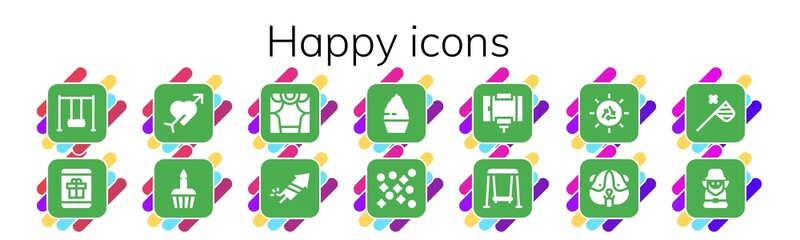 happy icon set