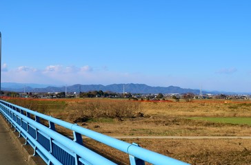 Fototapeta premium 橋 道 渡良瀬 風景 杤木