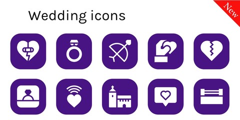 Modern Simple Set of wedding Vector filled Icons