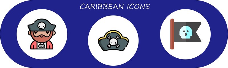 caribbean icon set