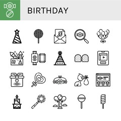 birthday icon set
