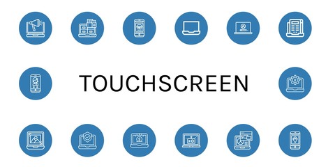 Set of touchscreen icons
