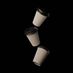 white cup on black background