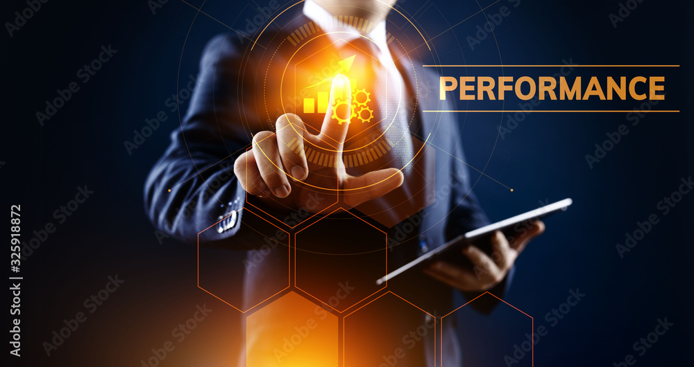 Poster kpi key performance indicator increase optimisation business and industrial process.