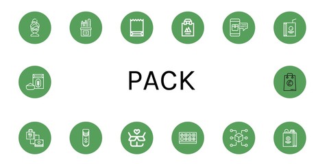 Set of pack icons