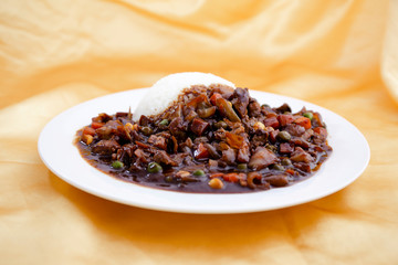 Black bean sauce with rice which is called Jjajangbap in Korea