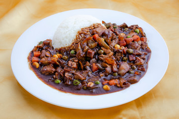 Black bean sauce with rice which is called Jjajangbap in Korea