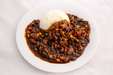 Black bean sauce with rice which is called Jjajangbap in Korea