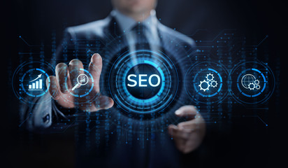 SEO Search engine optimisation digital marketing business technology concept.