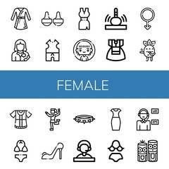 Set of female icons