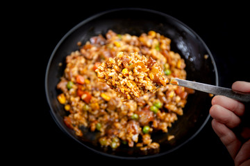 Black bean sauce with rice which is called Jjajangbap in Korea