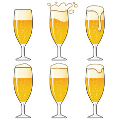 泡にうごきのあるビール　グラス