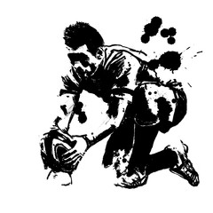 ラグビー選手　手描きイラスト