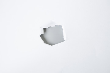 white torn paper on gray background. collection paper rip