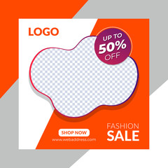 fashion sale social media post design template vector