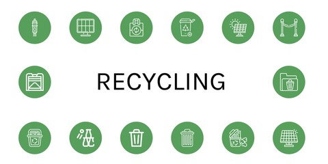 recycling simple icons set