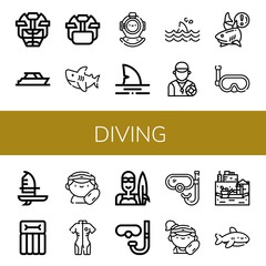 diving icon set