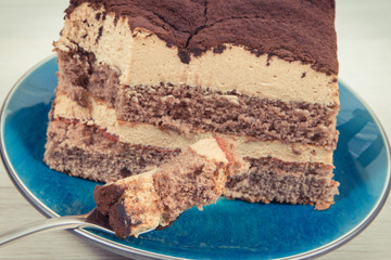 Tasty creamy tiramisu cake for different occasions or holidays. Delicious dessert