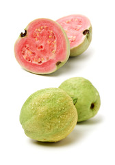 Pink guava isolated on white background