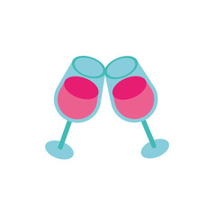 wine cups toast isolated icon