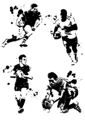 ラグビー選手　手描きイラスト