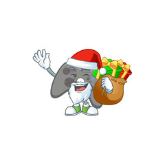 Santa black joystick Cartoon design having a sack of gifts
