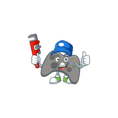 Smiley Plumber black joystick on mascot picture style