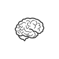 Human brain line icon. linear style sign for mobile concept and web design. Brain outline vector icon. Intelligence symbol, logo illustration. Vector graphics