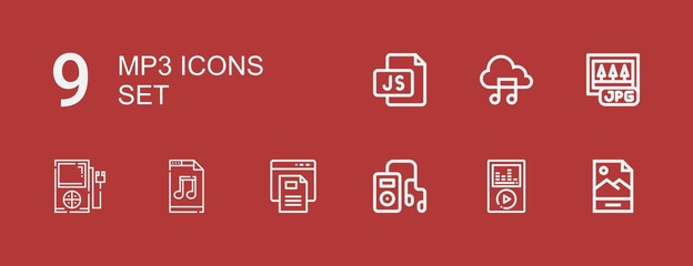 Editable 9 mp3 icons for web and mobile