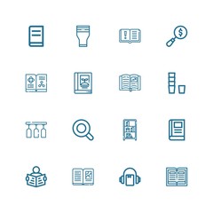 Editable 16 studying icons for web and mobile