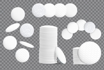 Cosmetic cotton pads mockup set, vector isolated illustration © Siberian Art